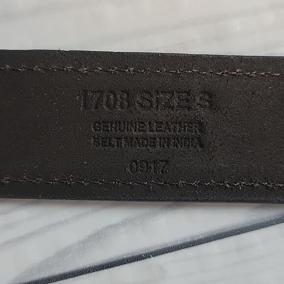 Unbranded Genuine Leather Belt - Brown Double Stitched Size S - Picture 4 of 6